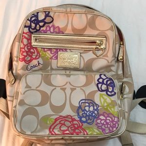 Tan coach backpack